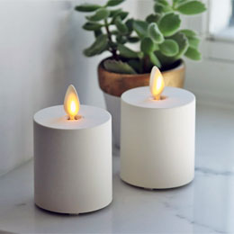 flameless tea lights and votive candles