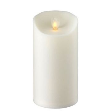 Moving Flame Outdoor Ivory Resin Flameless 7 Inch Candle - Remote Ready