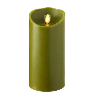 Dancing Flame 7 Inch Sage Flameless Wax Candle - Timer - Remote Ready