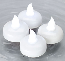 Set of 4 White Flameless Floating Tealights