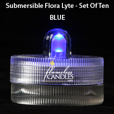 Blue Submersible Floral TeaLights Set Of 10