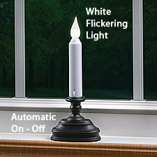 White LED Cordless Window Candle - Aged Bronze Finish