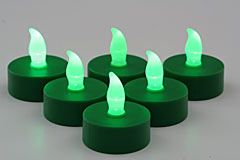 Green Flameless 1.5 Inch Tea Light - Set of 6