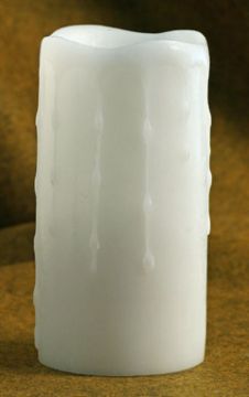 Flameless White Unscented Drip Candle 3x6 with Dual Timer