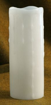 Flameless White Unscented Drip Candle 3x8 with Dual Timer