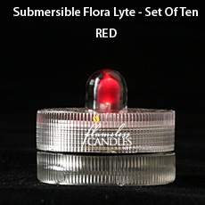 Red Submersible Floral TeaLights Set Of 10