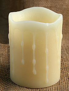 Flameless Unscented Drip Candle 3x4 with Dual Timer