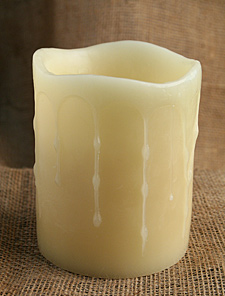 Flameless Unscented Drip Candle 4x5 with Dual Timer