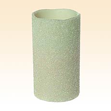 White Sparkle Flameless Unscented 4 x 7 Pillar Candle